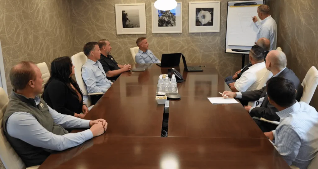 team meeting in board room